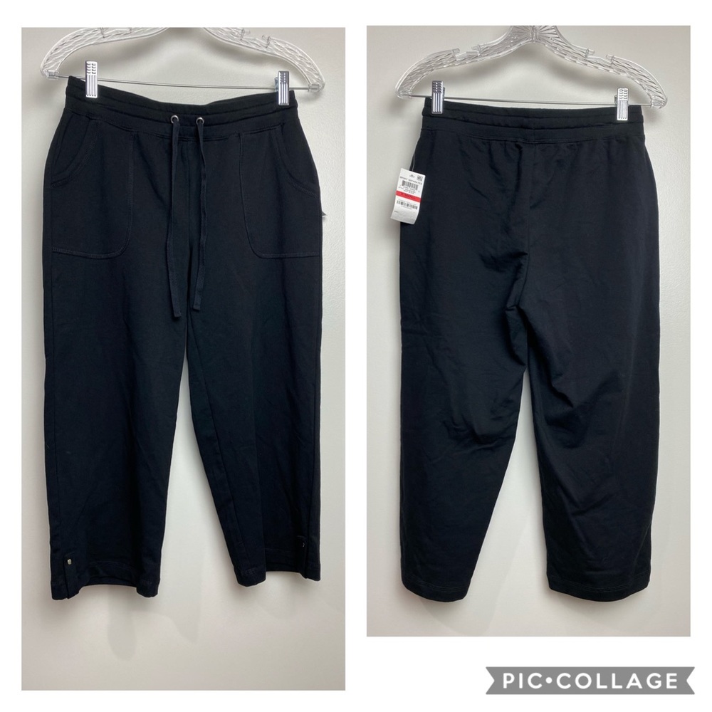 Karen Scott Sz XS black Sport athletic track Capri